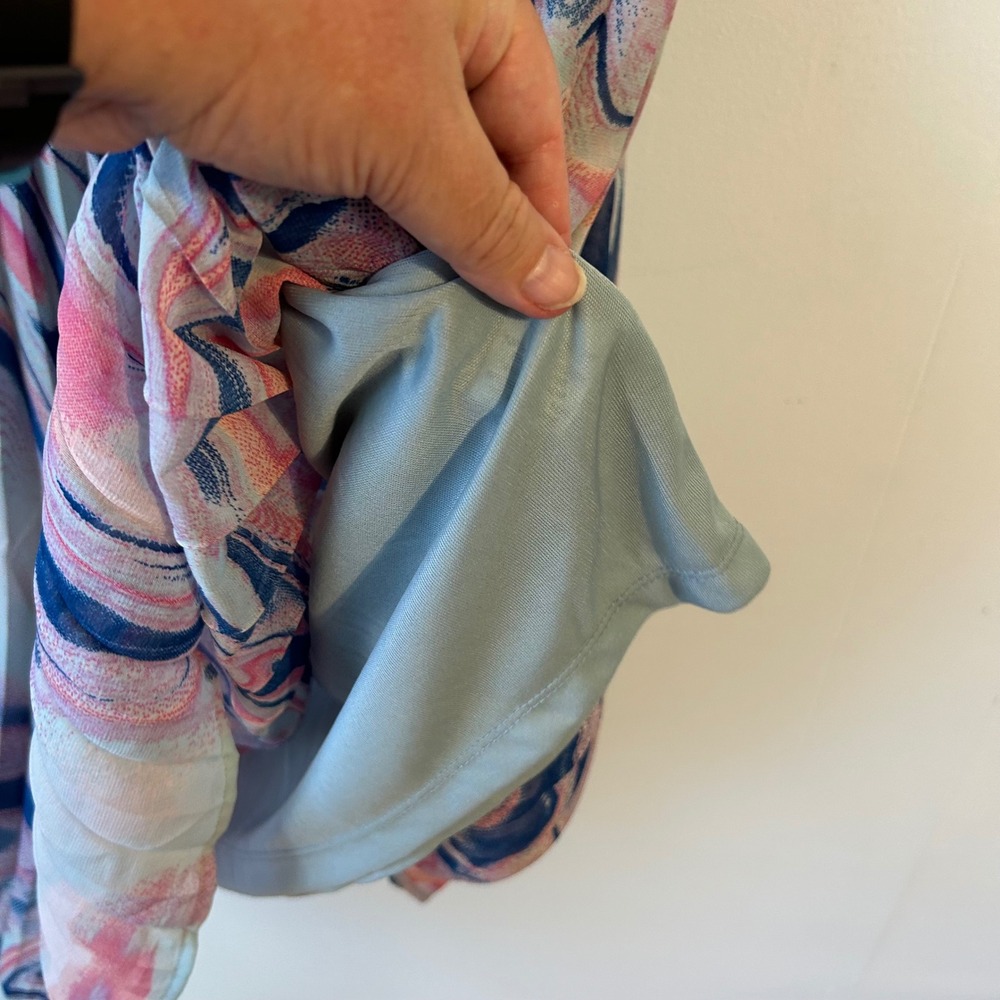 Her Destiny Navy Blush Marble Pleated Midi Skirt XL SK-3057-JXJ1858 NWT - Picture 5 of 7